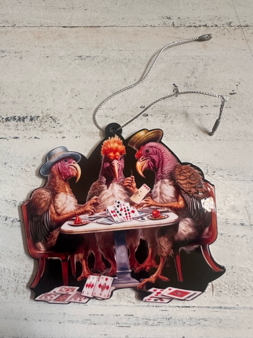 Vulture Poker Scene Decorative acrylic Hanging ornament